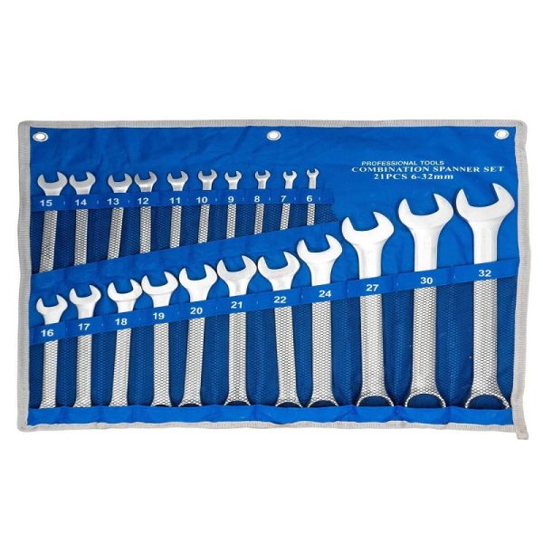 ست آچار 21 عددی یکسر تخت و رینگی صنعتی یوفی YOFE مدل 21PCS