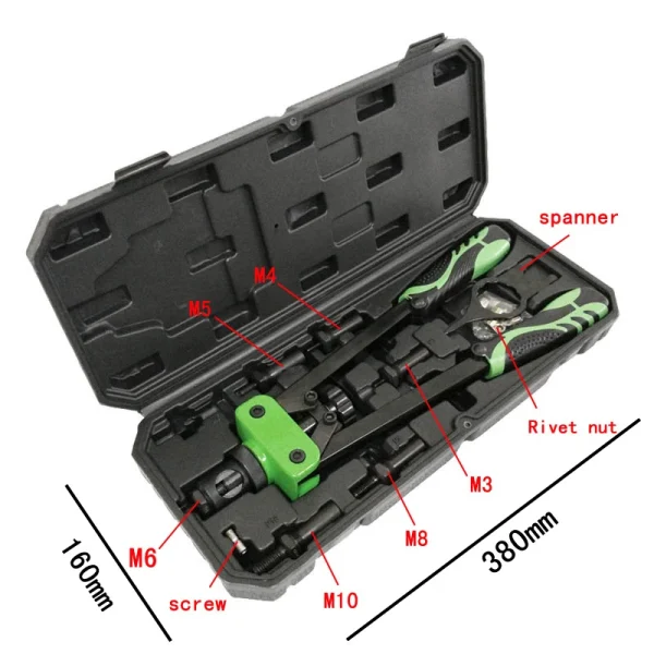 مهره پرچ کن جینما مدل xr-54552 مجموعه 8 عددی