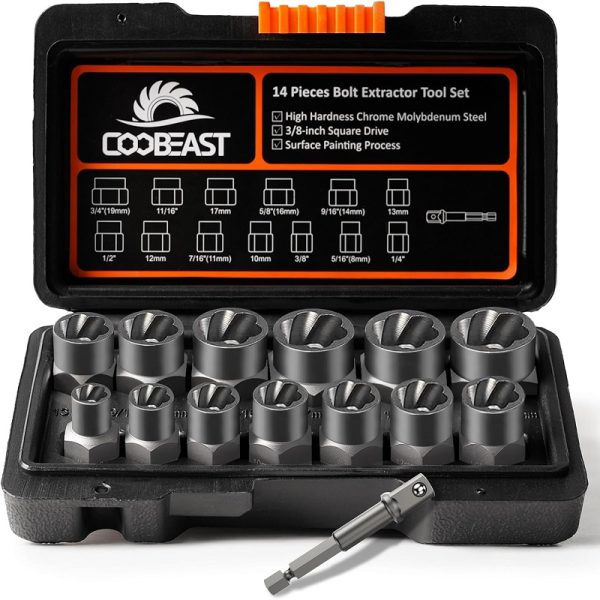 جعبه بکس حلزونی برای پیچ هرز شده COOBEAST مجموعه 14 عددی